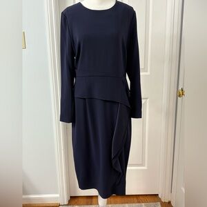 NWT The Fold Langbourne Dress Sz 10 US Navy blue